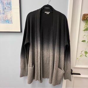 Vince wool/ cashmere cardigan；gradient black